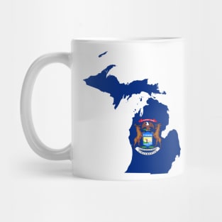 Michigan Flag State Outline AF (black) Mug